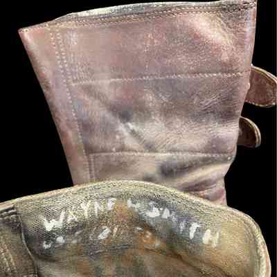 Closeup of Wayne Smith's army boots