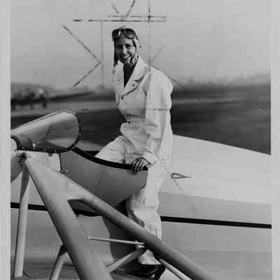 Gladys Vickers Crooks in her airplane