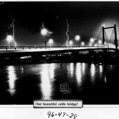Cable Bridge during lightning storm