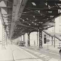 View west on Ferry Street (Observer Highway) to Washington Street, Hoboken, circa mid-1930