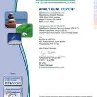 Report: Detailed Water Quality Sample Results. (For Sybil