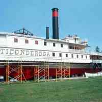 Color slide of the exterior of the Steamship Ticonderoga at the Shelburne Museum, Shelburne, VT, 1998.