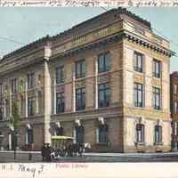 Postcard: Library, Jersey City, NJ