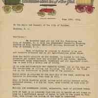 Letter, bid: Studebaker Corp. of America, N.Y. Vehicle Branch, to Mayor & City Council of Hoboken, for Studebaker Pneumatic Flushing machine, June 10, 1914.