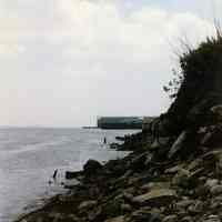 Color photos, 2, waterfront looking south from near Eighth St., Hoboken, July 1985.