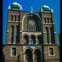          Color slide of eye-level view of United Synagogue of Hoboken façade at 115 Park between 1st & 2nd picture number 1
   