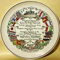 Commemorative plate for Farewell Dinner, SS Rotterdam, 1961