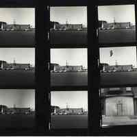 B+W negative contact sheet of images of Hoboken taken by John Conn. no date, [1976].