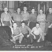 B+W photo of R. Neumann & Co. embossing department, Hoboken, December 12, 1950.