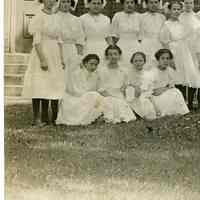          detail lower left: Mabel Bolles, kneeling, 3rd from left ('X' beneath her)
   