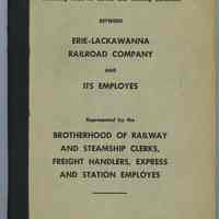 Manual: Labor Agreement for Clerks & related positions between E-L R.R. & Brotherhood of Railway Employees, July 1962.