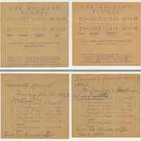 Toll receipts, two, from the Holland Tunnel, Nov. 19, 1927. Souvenirs of a roundtrip.