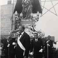 B+W photos, 7, of procession during Feast of the Madonna Dei Martiri, Hoboken, n.d., ca. 1935-1937.