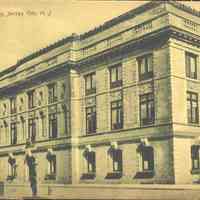 Postcard: Library, Jersey City, NJ