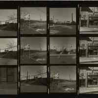 B+W negative contact sheet of images of Hoboken taken by John Conn. no date, [1976].