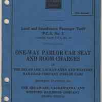 D.L. & W. R.R. Local and Interdivision Passenger Tariff P.C.A. No. 3. One-Way Parlor Car Seat & Room Charges. Iss. June 4, 1951. Eff. July 5, 1951.