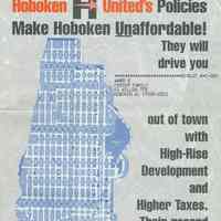 Political campaign pamphlet for the Hoboken City Council candidates supported by Mayor Anthony Russo, Hoboken, 1999.
