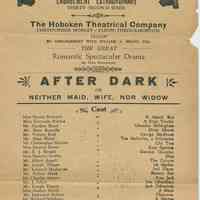 Printed broadside program for "After Dark" at the Old Rialto Theatre, Hoboken, week of July 15, [1929].
