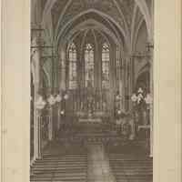 Blessing card with photo interior of Our Lady of Grace Church, Hoboken, no date, ca. 1950