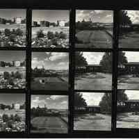 B+W negative contact sheet of images of Hoboken taken by John Conn. no date, [1976].