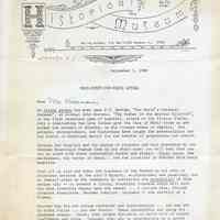 Hoboken Historical Museum appeal letter & related materials, 1988. Solicitation of support for forthcoming Ocean Liner exhibit.