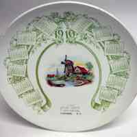 Calendar plate for 1910 issued by The Frank Cordts Furniture Co., Hoboken, N.J.