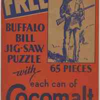 Cocomalt premium: Buffalo Bill Puzzle. Issued by R.B. Davis Co., Hoboken, N.J., 1933.