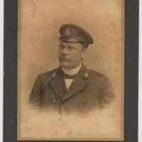 Sepia-tone photo of a Dr. Hoffmann, Hamburg American Line, Hoboken, n.d., ca.1 1900-1910.