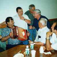 Color photo of the interior of the Monte San Giacomo Democratic Club, Inc. at 531 Adams St., during a Museum visit, Hoboken, July 9, 2000.