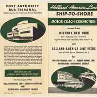 Brochure: Holland-America Line Ship-to-Shore Motor Coach Connection. N.d, ca. 1951.