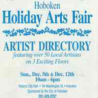 Directory for the Holiday Arts Fair at Hoboken City Hall, Dec. 5 & 12, [1999].