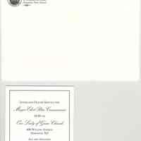          envelope & church service notice
   