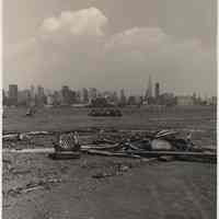 B+W photo of west bank of Hudson River looking towards New York, Weehawken, N.J., n.d, ca. 1983-1988.