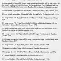 Notes and other information related to the Dorothy Blackwell McNeil Archive. Notes assembled 2005 by Holly Metz relating to digital images.