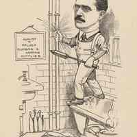 Caricature of August T. Pflugh, [Hoboken, n.d., ca. 1907-1916]. From album, "Just for Fun"; archives catalogue 2005.018.0001.