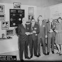Photo of R. Neumann & Co. (of Hoboken) booth at Leather Show, N.Y. Hilton, featuring Lunar Leather, Nov. 11, 1969.