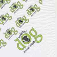 Printed cloth scarf with logo of the Hoboken Dog Association, Hoboken, no date, ca. 2000-2004.