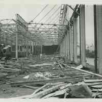 B+W photo of the reconstruction and extension of Pier 15 at the Bethlehem Steel Shipyard, Hoboken Division, July 19,1957.