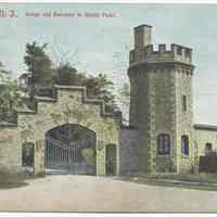 Postcard: Hoboken, N.J. Lodge and Entrance to Castle Point. Postmarked Sept. 6, 1906.