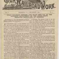 Our Rail Road Work. Vol. I, No. 3, Dec. 1890. Published by the Rail Road Dept., Y.M.C.A., Hoboken, N.J.