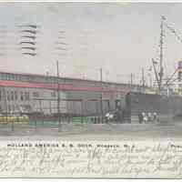 Postcard: 4284. Holland America S.S. Dock, Hoboken, N.J. Published by C. Wolff. Postmarked May 23, 1907.