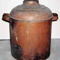          3: a second copper mash kettle with side handles
   