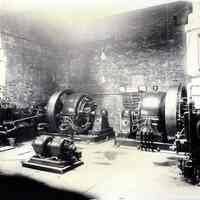 Sepia-tone photo of the dynamo room at John Schmalz