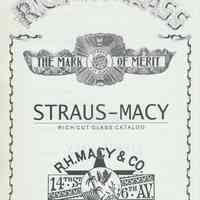 Straus-Macy Rich Cut Glass Catalog.