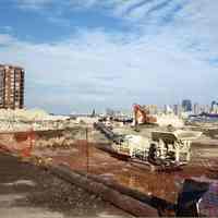 Color photos, 3, of demolition at northeast corner of former Maxwell House Coffee plant, Hoboken, 2004.