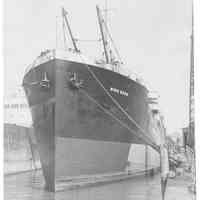 B+W photo of the S.S. Wind Rush at berth, Hoboken, no date, ca. 1940.