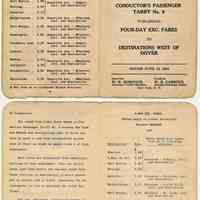          Encl 2: 4 day excursion fares, June 12, 1950; pp. [1]+4, 2-3
   