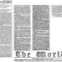 Article re Antonio Muzzarelli: A Cave Full of Mushrooms; What a French Chemist Is Doing in Hoboken Under the Palisades; Producing Artificially Great Fungi... Newspaper: The World, July 29, 1878.