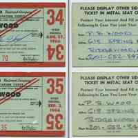 Tickets, transportation, 2: Erie Lackawanna Railroad Co., Weekly Commutation Ticket, between Hoboken & Ridgewood, Aug., Sept. 1966.