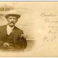 Digital image of photo postcard of unidentified older gentleman sent to Marie Durstewitz of Hoboken,1907.